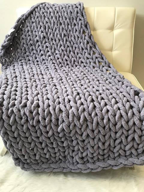 Chenille Chunky Knitted Throw